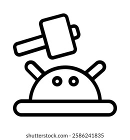 Hammer icon illustration in line style. Perfect for website mobile app presentation. Suitable for any user interface and user experience