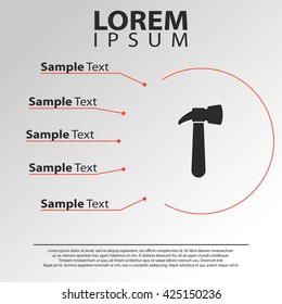 hammer icon. hammer infographics template