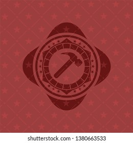 hammer icon inside red icon or emblem