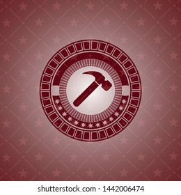 hammer icon inside red icon or emblem