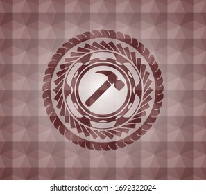 Hammersymbol in rotem geometrischem Muster. Nahtlos.