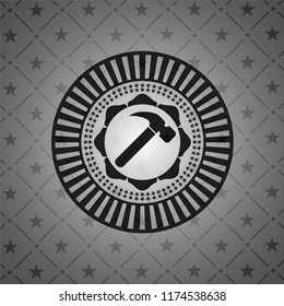 hammer icon inside retro style black emblem