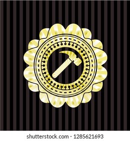 hammer icon inside shiny badge