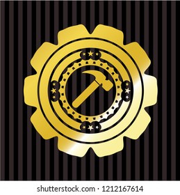 hammer icon inside shiny emblem