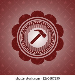 hammer icon inside vintage red emblem
