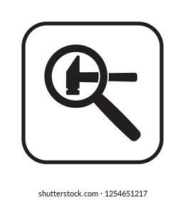 Hammer icon, isolated. Flat  design. 
