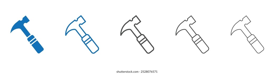 Hammer icon Isolated flat vector in outline