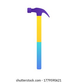 Hammer icon isolated on white background. Construction tools illustration. Tools clip art in flat design