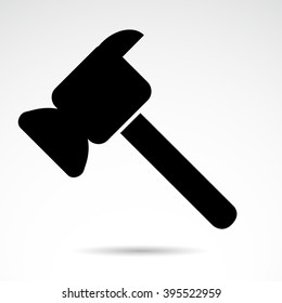 Hammer icon isolated on white background. Vector art.