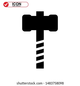 Hammer Icon isolated sign symbol vector illustration - high quality black style vector icons
