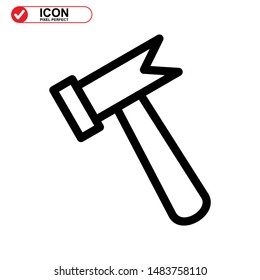 Hammer Icon isolated sign symbol vector illustration - high quality black style vector icons
