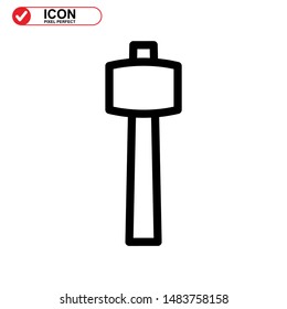 Hammer Icon isolated sign symbol vector illustration - high quality black style vector icons
