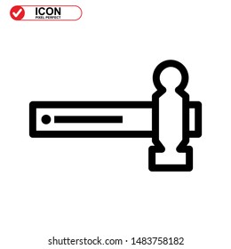 Hammer Icon isolated sign symbol vector illustration - high quality black style vector icons
