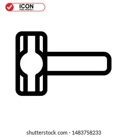 Hammer Icon isolated sign symbol vector illustration - high quality black style vector icons
