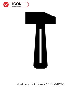Hammer Icon isolated sign symbol vector illustration - high quality black style vector icons
