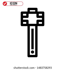 Hammer Icon isolated sign symbol vector illustration - high quality black style vector icons
