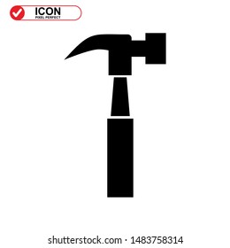 Hammer Icon isolated sign symbol vector illustration - high quality black style vector icons
