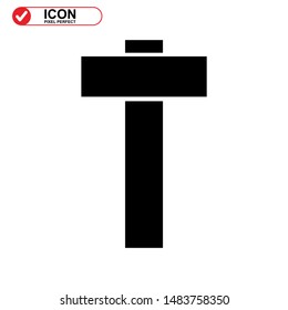 Hammer Icon isolated sign symbol vector illustration - high quality black style vector icons
