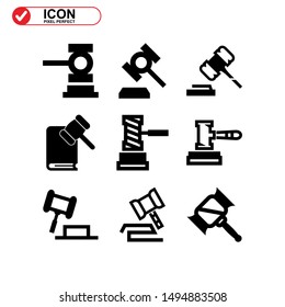 Hammer icon isolated sign symbol vector illustration - Collection of high quality black style vector icons
