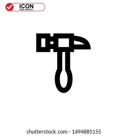 Hammer icon isolated sign symbol vector illustration - high quality black style vector icons
