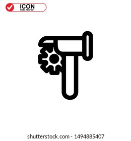 Hammer icon isolated sign symbol vector illustration - high quality black style vector icons
