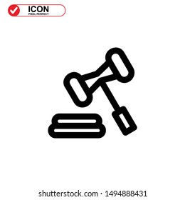 Hammer icon isolated sign symbol vector illustration - high quality black style vector icons
