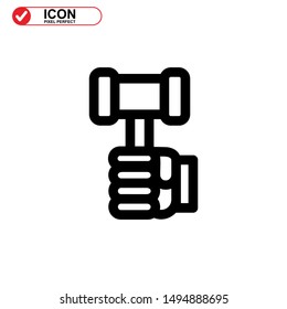 Hammer icon isolated sign symbol vector illustration - high quality black style vector icons
