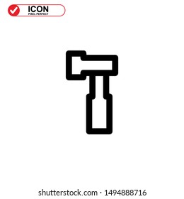 Hammer icon isolated sign symbol vector illustration - high quality black style vector icons
