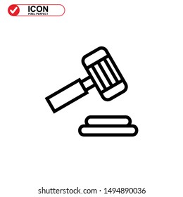 Hammer icon isolated sign symbol vector illustration - high quality black style vector icons
