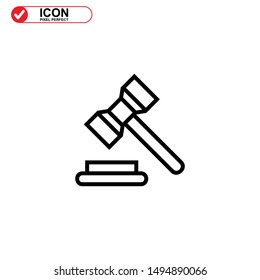 Hammer icon isolated sign symbol vector illustration - high quality black style vector icons
