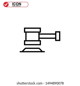 Hammer icon isolated sign symbol vector illustration - high quality black style vector icons
