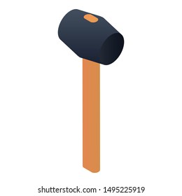 Hammer icon. Isometric of hammer vector icon for web design isolated on white background