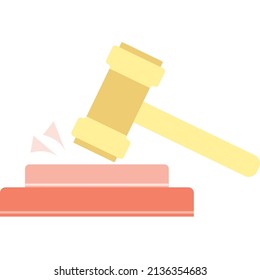 Hammer icon. Judge gavel vector. Auction mallet isolated on white background. Law and justice concept