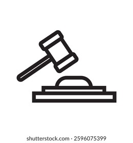 Hammer icon. Judge gavel icon vector. Law icon vector. 10 EPS