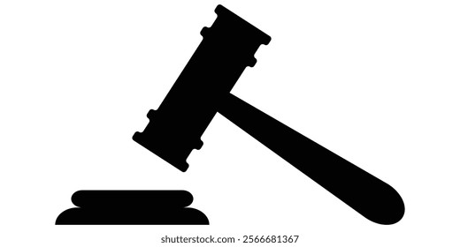 Hammer icon. Judge's gavel. Silhouette, black, judicial hammer icon set. Gavel icon set. judge gavel, law icon vector. auction hammer. Design eps 10