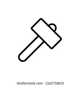 Hammer icon line art illustration isolated vector sign symbol.