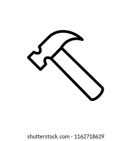 Hammer icon line art illustration isolated vector sign symbol.