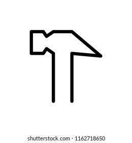 Hammer icon line art illustration isolated vector sign symbol.