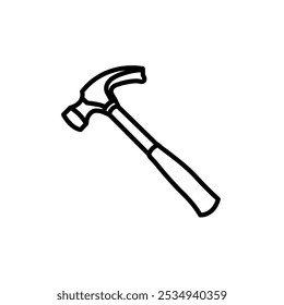 Hammer icon. line art Side view. Vector simple flat graphic illustration. Isolated object on a white background. Isolate.