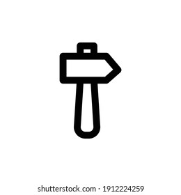 vector de línea de icono de martillo