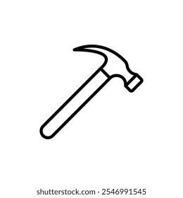 Hammer icon linear logo isolated