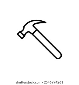 Hammer icon linear logo isolated