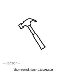 hammer icon, linear sign on white background - editable vector illustration eps10