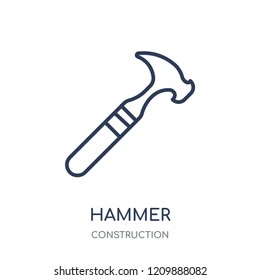 Hammer icon. Hammer linear symbol design from Construction collection. Simple outline element vector illustration on white background.