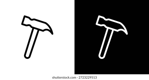 conceito de logotipo de ícone de martelo em traçados