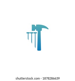 Hammer icon logo design template
