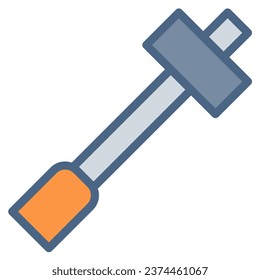 Hammer icon or logo illustration filled outline color style. Icons tool color style.