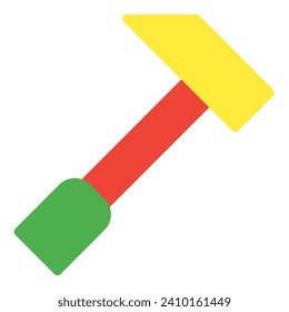 Hammer icon or logo illustration flat color style