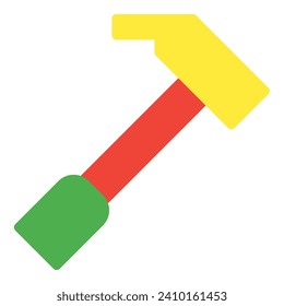Hammer icon or logo illustration flat color style