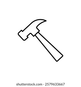 Hammer icon logo sign set vector outline